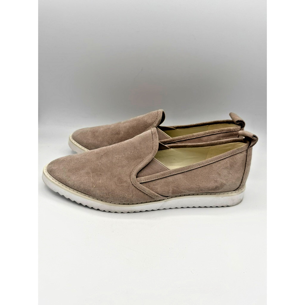 Karl Lagerfeld Paris Clement Suede Slip On Sneakers Womens 8.5 Taupe Platform